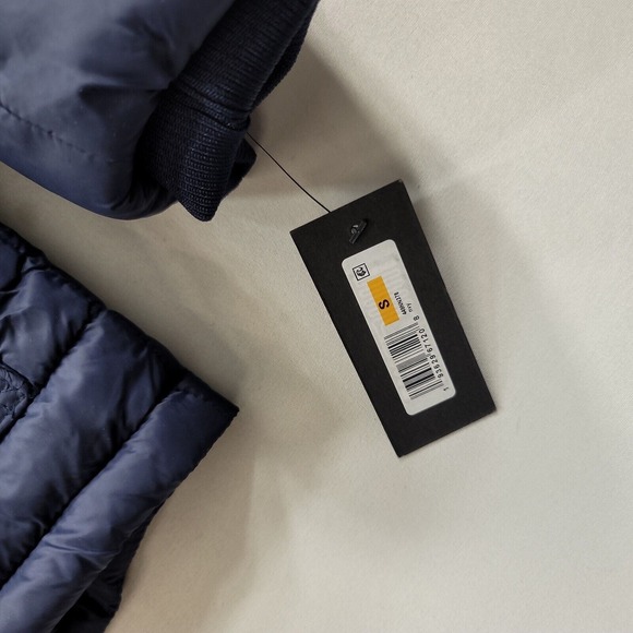 Kenneth Cole Hooded Puffer Jacket Men Small Navy Bellow Pocket New York - Picture 7 of 9